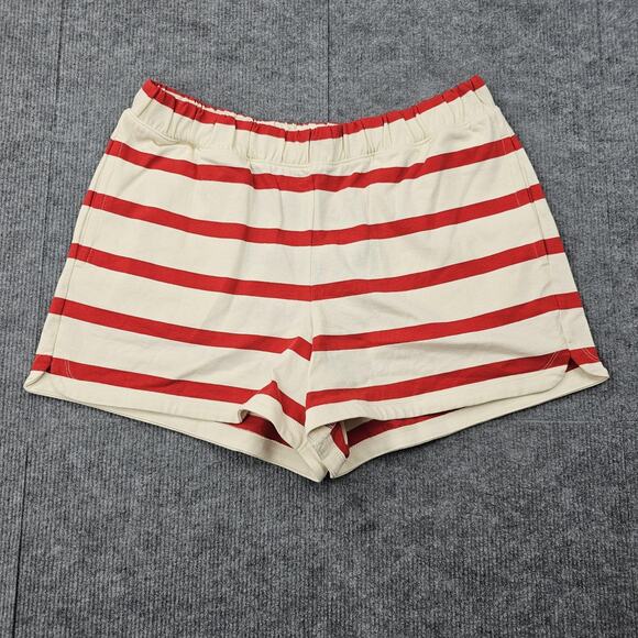 J Crew Shorts Womens Medium New Mariner Jersey Short Stripe Preppy Nautical - Picture 1 of 6